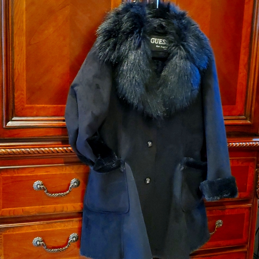 GUESS Los Angeles 1981 Suede FUR COAT NWOT